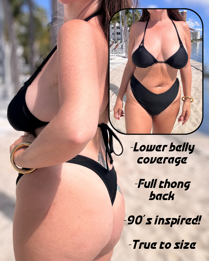 Classic Black Thong Bikini Bottom