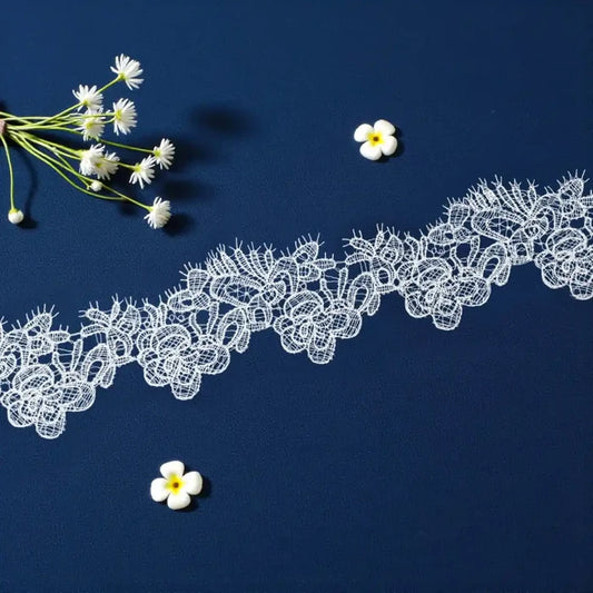 Classic Bloom Loop Work Decorative Edge Lace | Width 8.1cm (3.2 inches) 81mm | SKU-FML-31