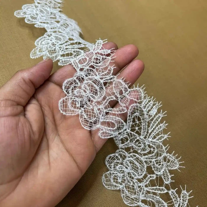Classic Bloom Loop Work Decorative Edge Lace | Width 8.1cm (3.2 inches) 81mm | SKU-FML-31