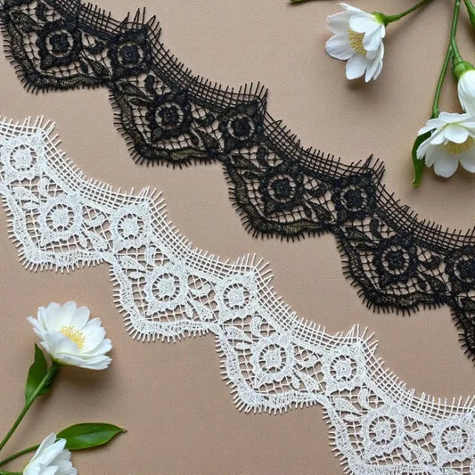 Classic Floral Scallop Lace Trim | Width 8.1cm (3.2 inches) 81mm | SKU-FML-17