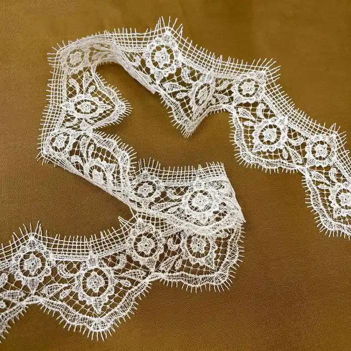 Classic Floral Scallop Lace Trim | Width 8.1cm (3.2 inches) 81mm | SKU-FML-17