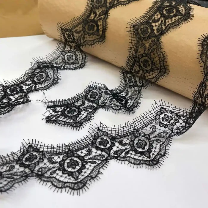 Classic Floral Scallop Lace Trim | Width 8.1cm (3.2 inches) 81mm | SKU-FML-17
