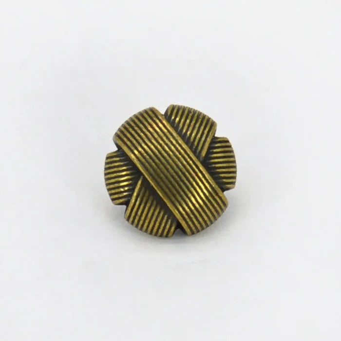 Classic Knot Design with Ribbed Texture Metal Button | 11mm (18L)