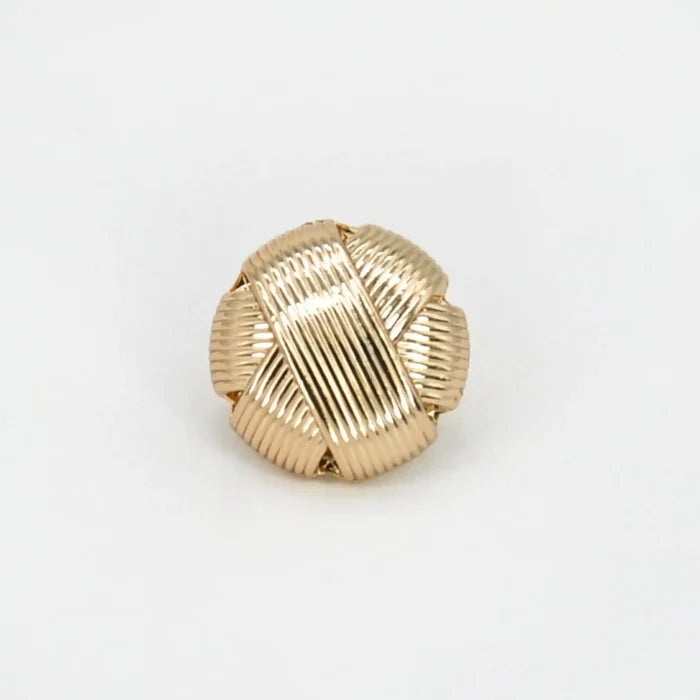 Classic Knot Design with Ribbed Texture Metal Button | 11mm (18L)