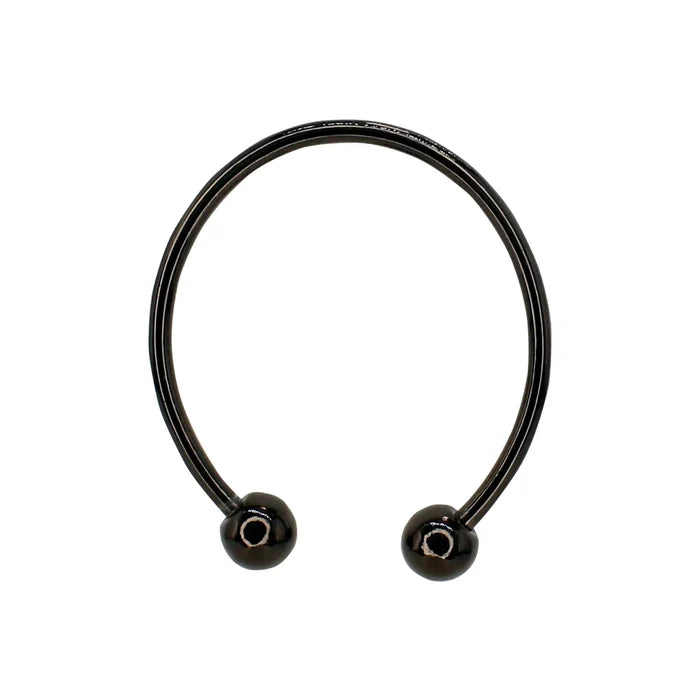 Buy now Ani Accessories Classic Oval  Black Metal Buckle in the white background to show the reflection of the buckle.