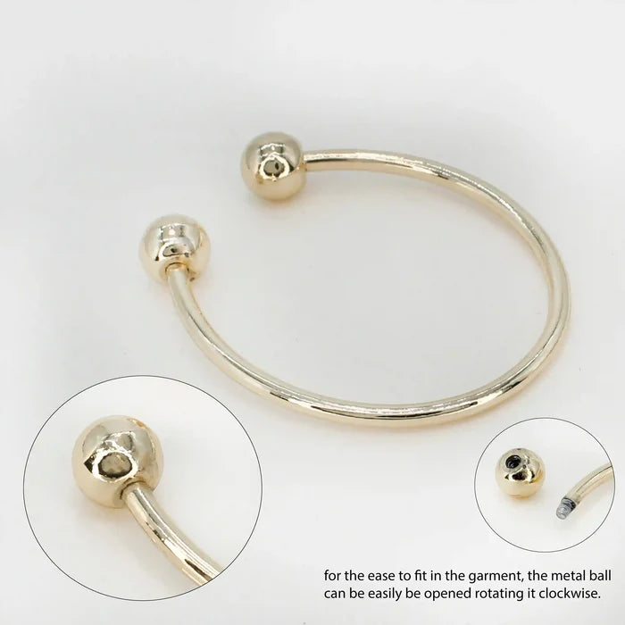 Ani Accessories Classic Oval Gold Metal Buckle  zooming image on the tip of the buckle and shown how its open in a white background.
