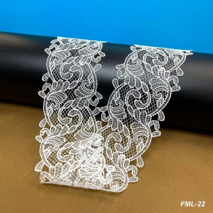 Classic Scroll Motif Lace Border | Width 8.6cm (3.4 inches) 86mm | SKU-FML-22