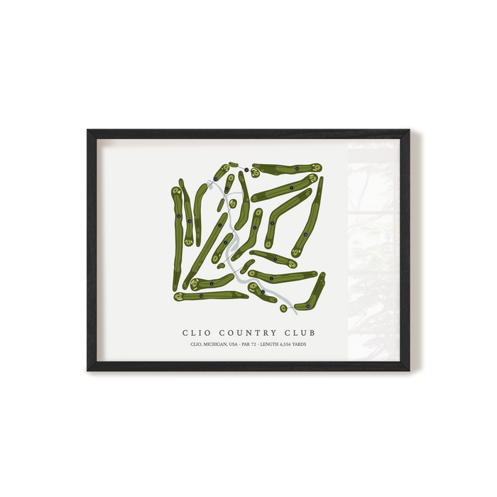 Clio Country Club | Golf Course Map | Black Frame