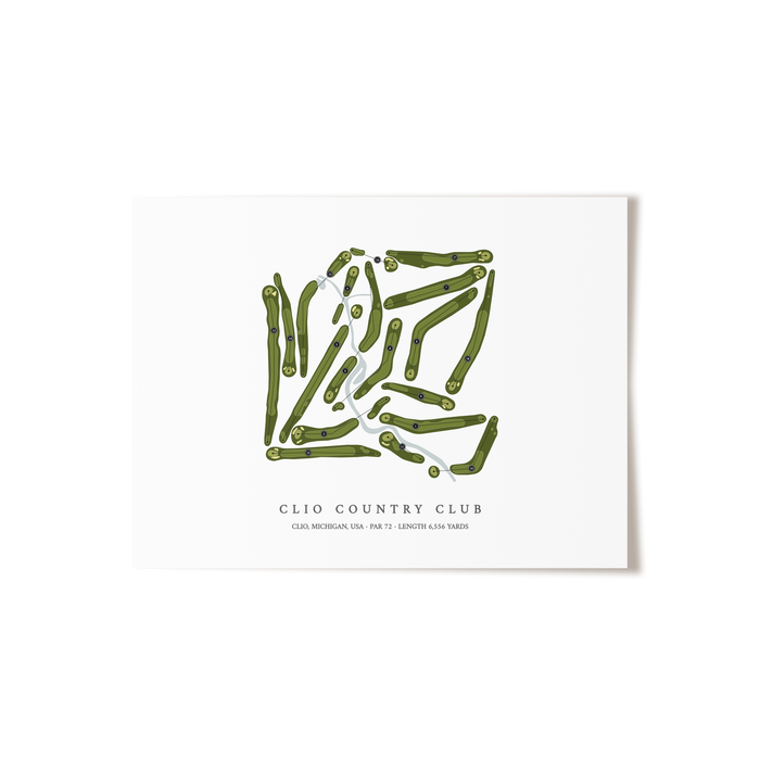 Clio Country Club | Golf Course Map | Unframed