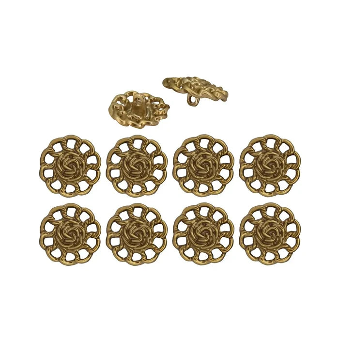 Clothing Gold Floral Design Buttons | 19mm(30L), 21mm(33L) & 23mm (36L)