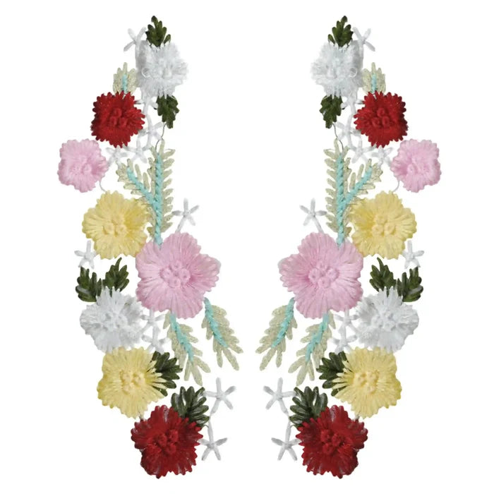 Colorful Flower Embroidered Patch