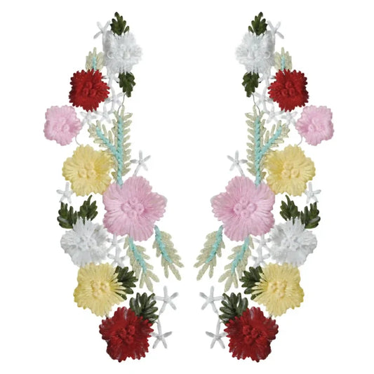 Colorful Flower Embroidered Patch