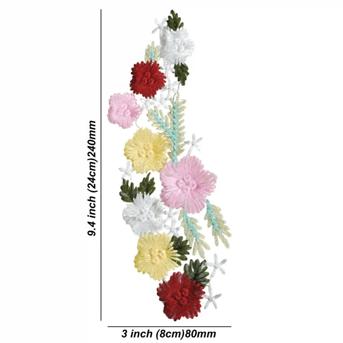 Colorful Flower Embroidered Patch