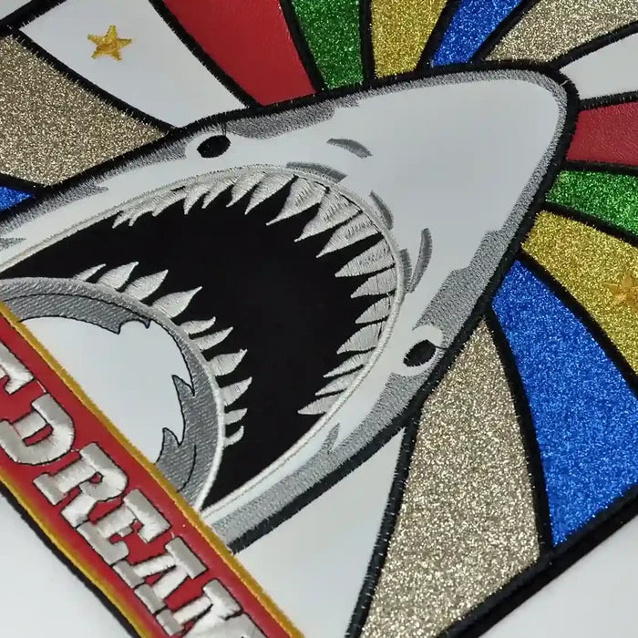 Colorful Stripe Shark Sew Patch
