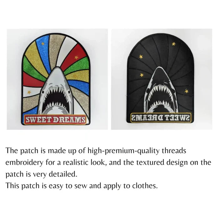 Colorful Stripe Shark Sew Patch