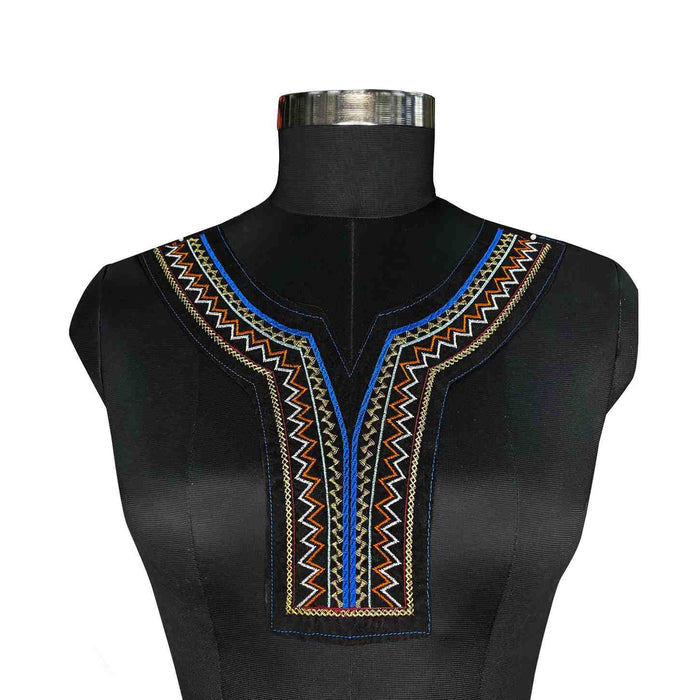 Contrast multicolor embroidered ethnic neckline by Ani Accessories with rich patterns and handcrafted detailing for kurtis