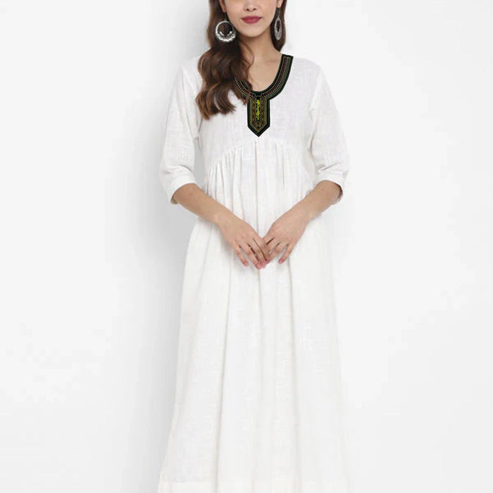 Contrast multicolor ethnic neckline by Ani Accessories featuring detailed embroidery and vibrant patterns for suits wear