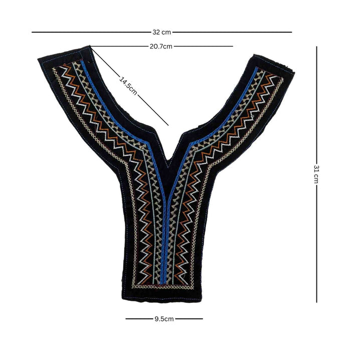 Vibrant contrast multicolor ethnic neckline by Ani Accessories with fine embroidery and artistic patterns for dresses