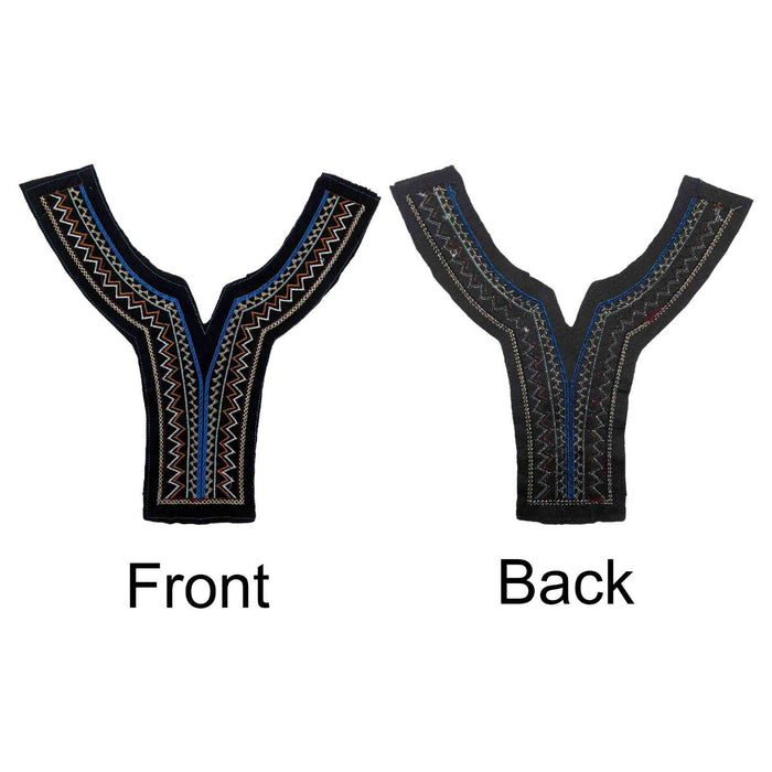 Premium contrast multicolor embroidered neckline by Ani Accessories with intricate ethnic design for kurtis and suits