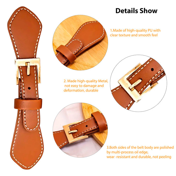 Contrast Stich Pu Prong Belt Buckle | 2 Piece
