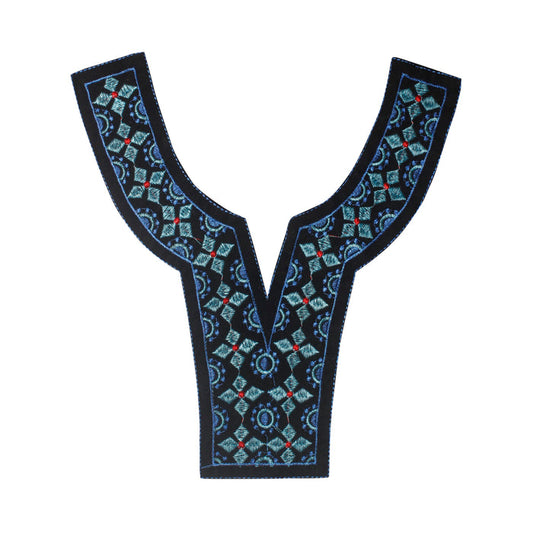 Contrasty Blue Round Scoop Neckline