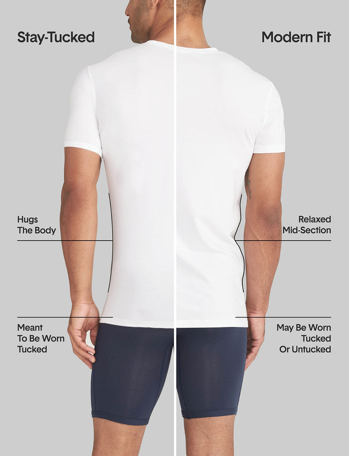 Cool Cotton Deep V-Neck Stay-Tucked Undershirt::Black