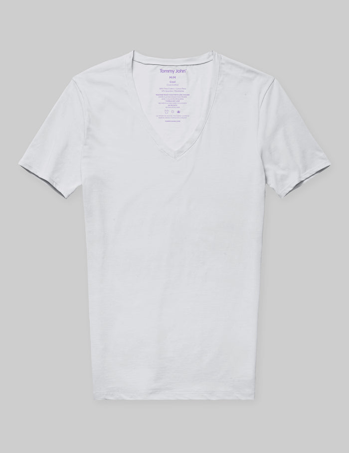 Cool Cotton Deep V-Neck Stay-Tucked Undershirt::Grey::Swatch