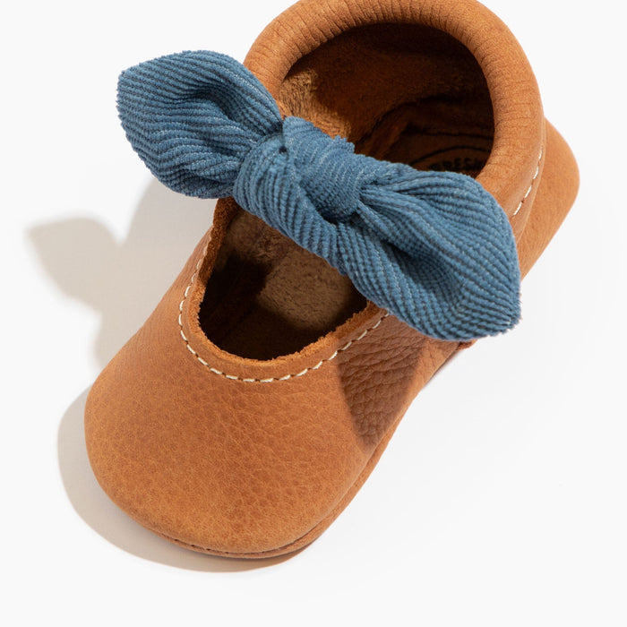 Corduroy Cowgirl Knotted Bow Baby Shoe - Babies in Bloom