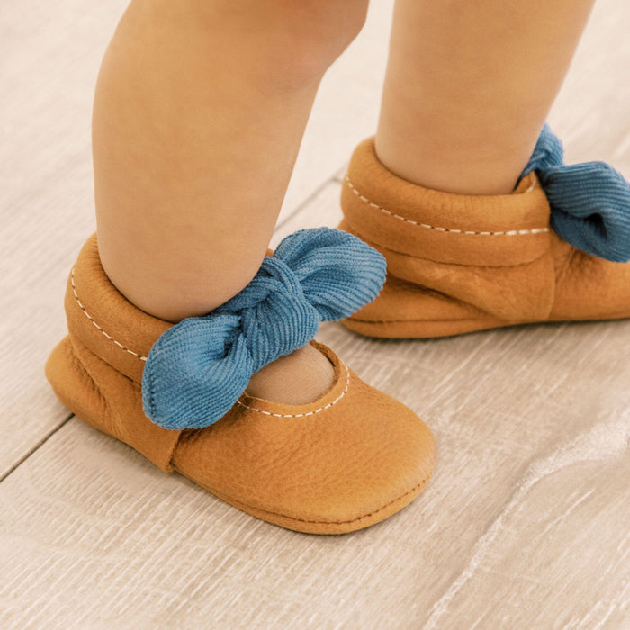 Corduroy Cowgirl Knotted Bow Baby Shoe - Babies in Bloom
