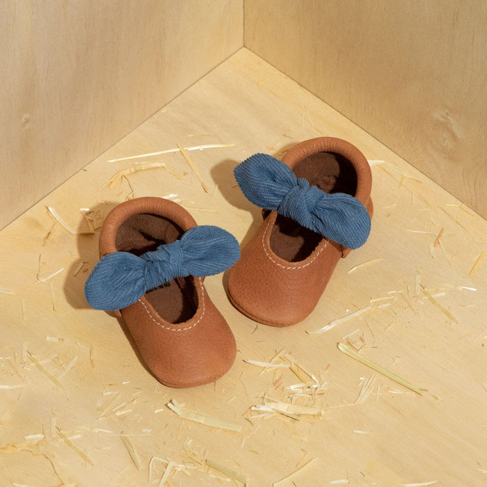 Corduroy Cowgirl Knotted Bow Baby Shoe - Babies in Bloom
