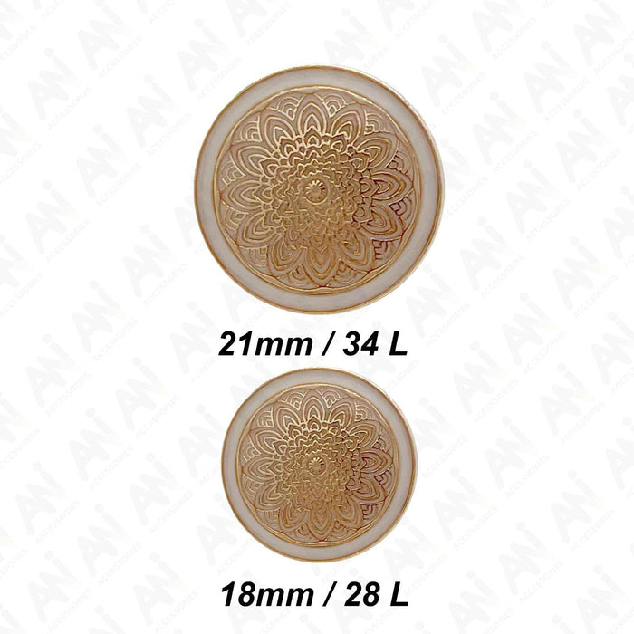 Cosmic Bloom Design Metal Buttons | 18mm(28L) & 21mm(34L)