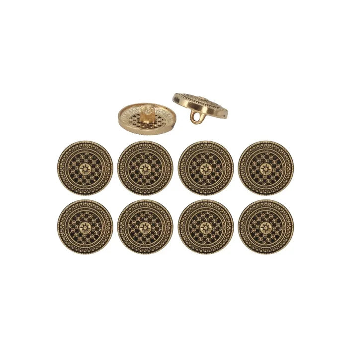 Cosmic Floral Bloom Metal Buttons | 18mm(28L) & 22mm(34L)