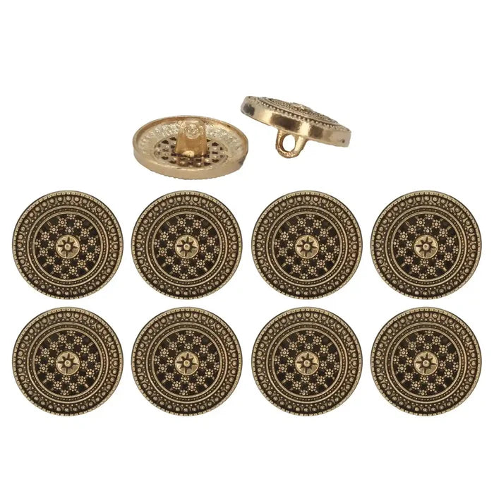 Cosmic Floral Bloom Metal Buttons | 18mm(28L) & 22mm(34L)