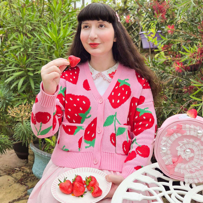 Cotton Rich Cardigan - Strawberry