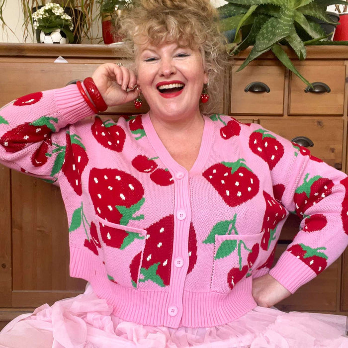 Cotton Rich Cardigan - Strawberry