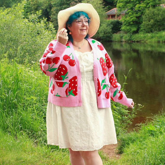 Cotton Rich Cardigan - Strawberry