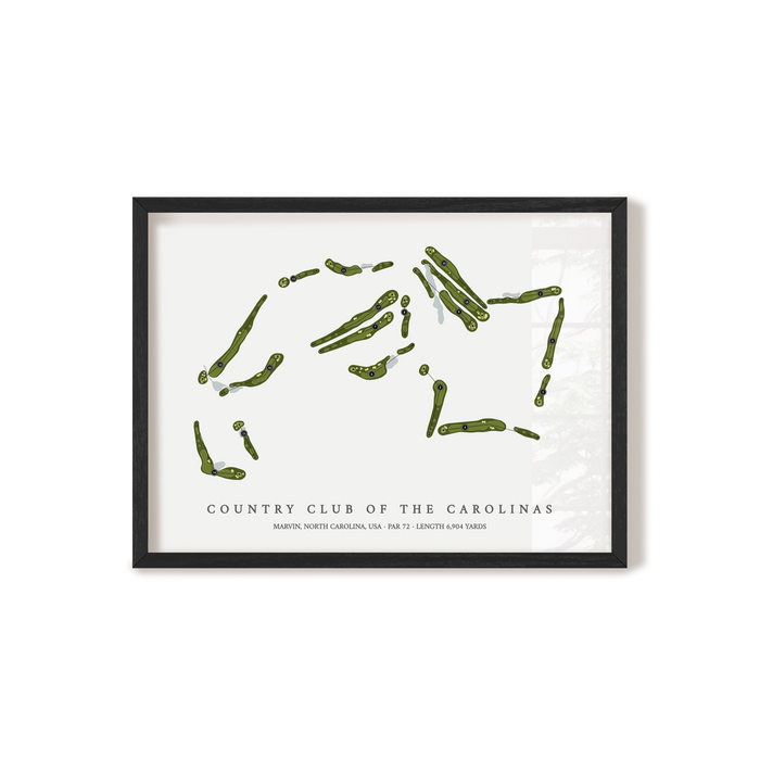 Country Club of the Carolinas | Golf Course Map | Black Frame