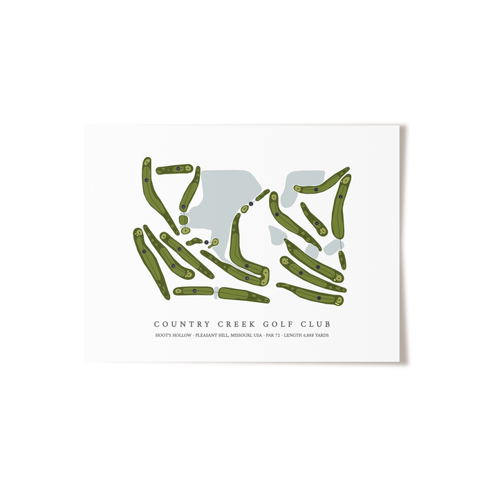 Country Creek Golf Club - Hoot's Hollow | Golf Course Map | Unframed