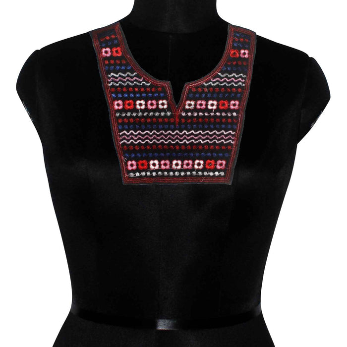 Designer couture grid style neckline yoke by Ani Accessories with structured embroidery for festive wear