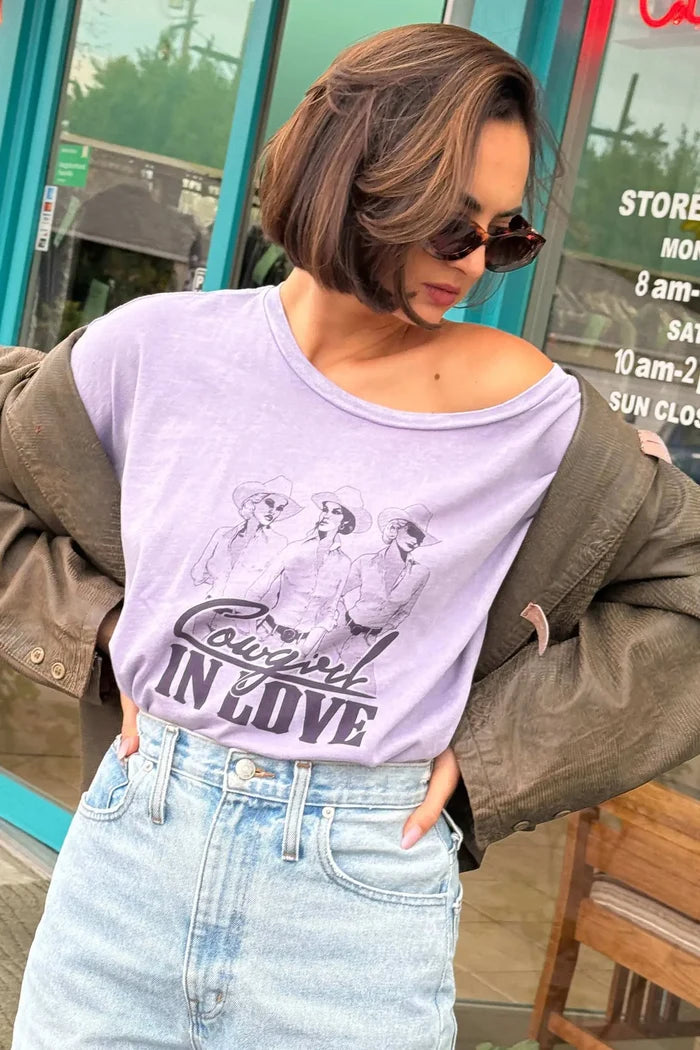 Cowgirl in Love Cropped Long-Sleeve Graphic Tee - ShopPromesa