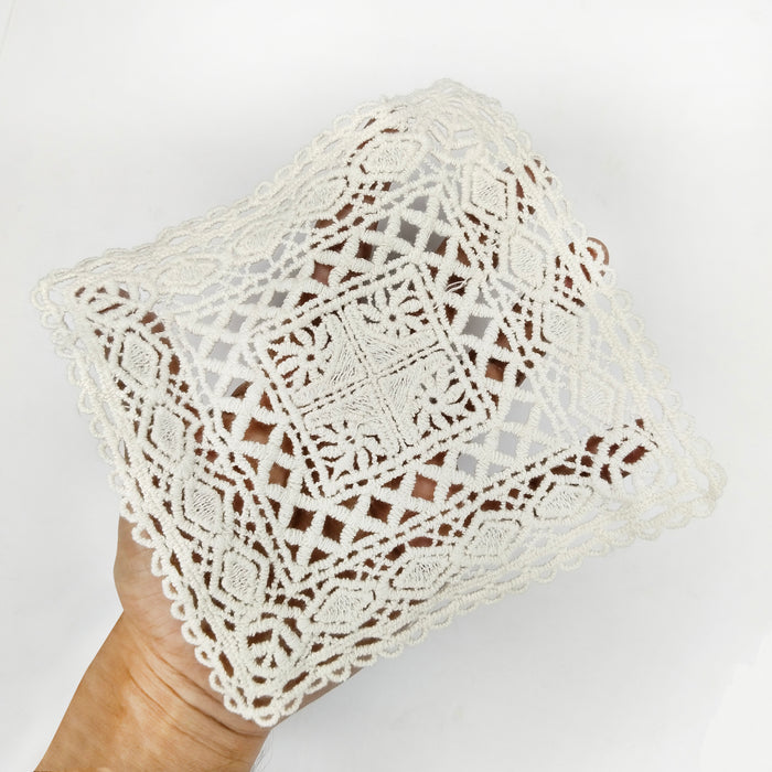 Cream-Colored Crochet Cotton Sew patch