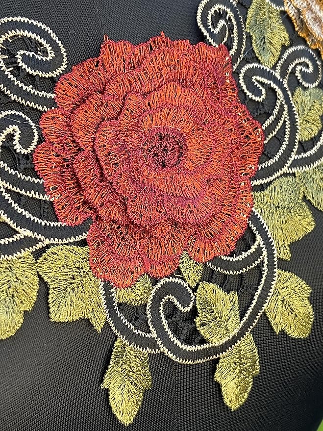 Handcrafted floral embroidered neckline by Ani Accessories adding royal charm to kurtis and suits