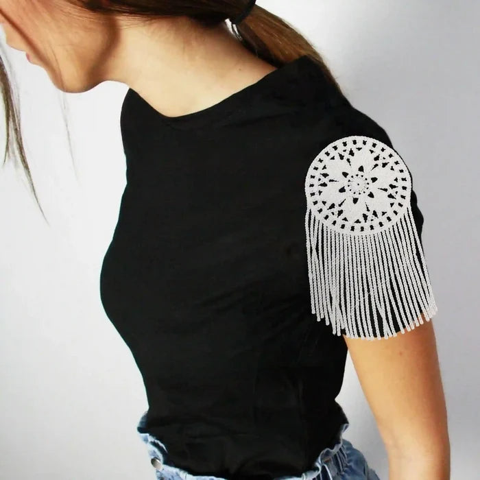 Crochet Mandala with Fringe Patch