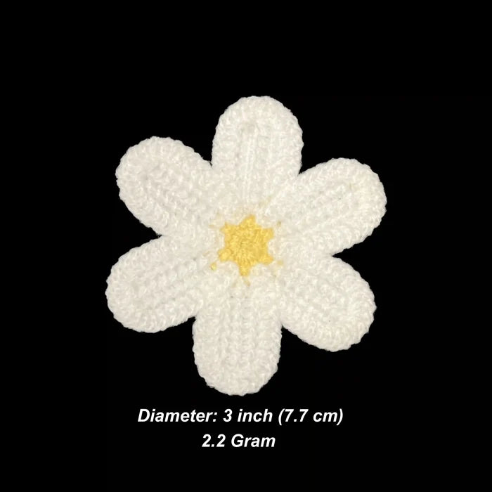 Crochet Sew Daisy Patch | 3pc