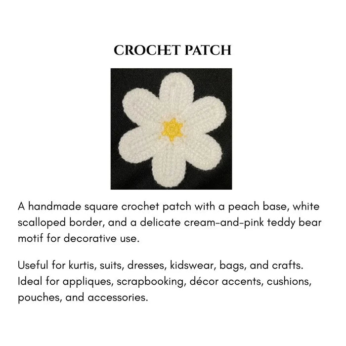Crochet Sew Daisy Patch | 3pc