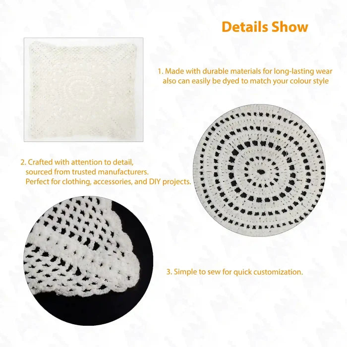 Crochet Square Cotton Sew Doily Patch
