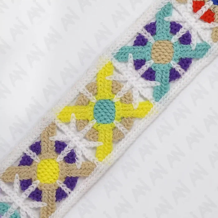 Cross Circle Crochet Multicolor Lace | 2 Meter