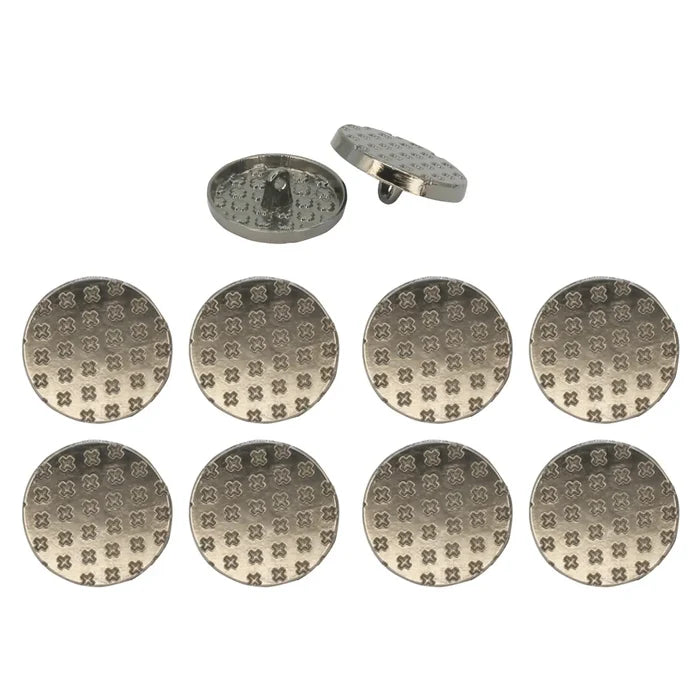 Crosshatch Metal Buttons | 18mm(28L) & 21mm(34L)