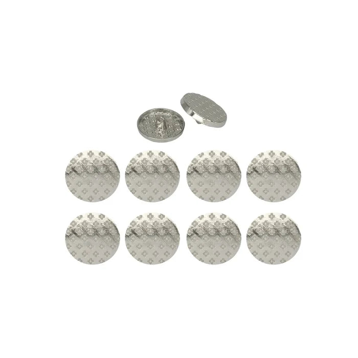 Crosshatch Metal Buttons | 18mm(28L) & 21mm(34L)