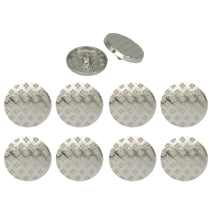 Crosshatch Metal Buttons | 18mm(28L) & 21mm(34L)